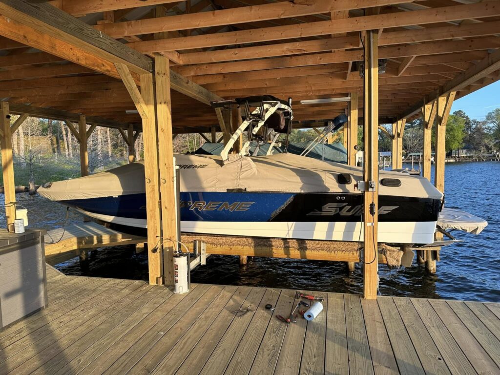 Boat dock and lift equipment repair service in East Texas